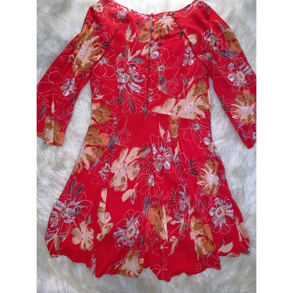 FREE PEOPLE Red Floral Boho Mini Dress - Picture 2 of 4